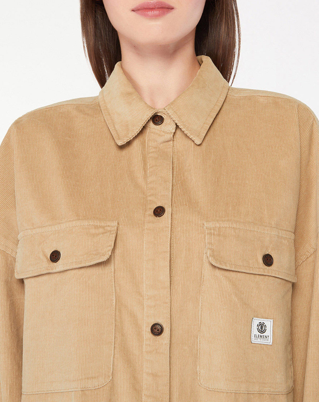Element Veste surchemise en Velours milleraies Manitoba Cord beige foncé