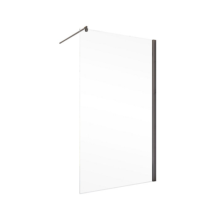 Paroi de douche à l'italienne 140x200 cm, gun metal, Schulte NewStyle