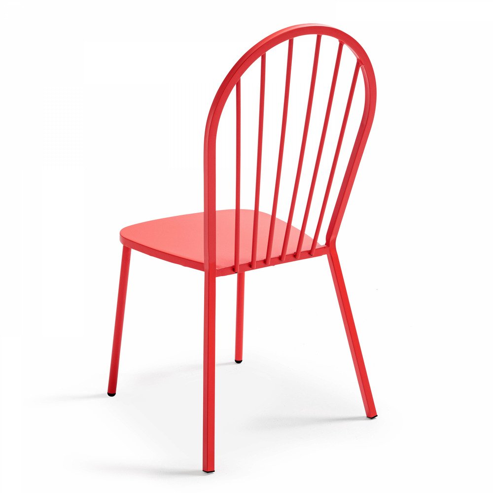 Chaise bistrot en métal rouge
