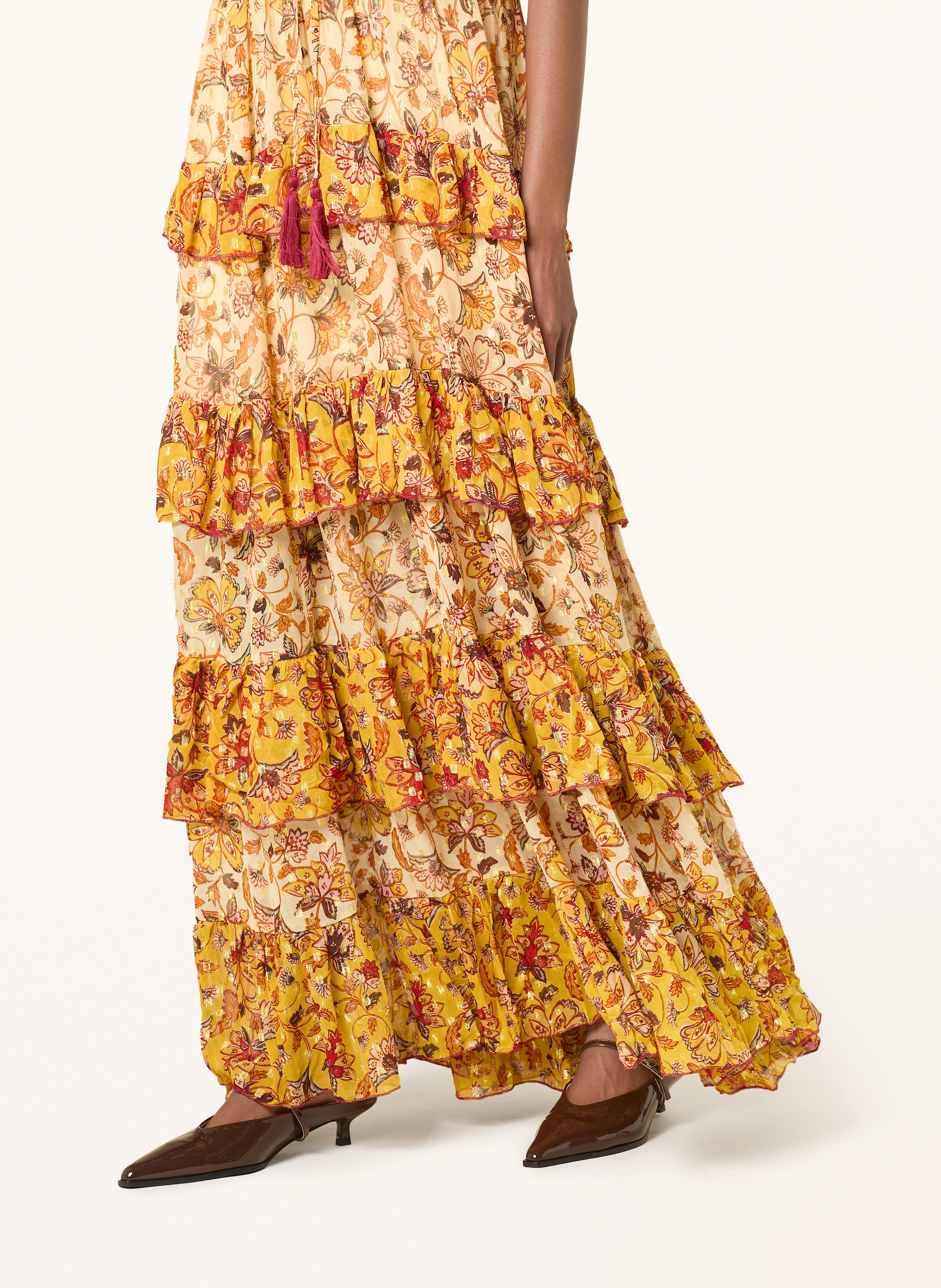 MISS JUNE Kleid mit Glitzergarn und Rüschen