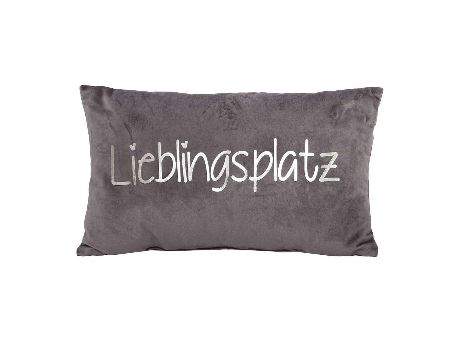 Dekokissen Lieblingsplatz grau/silber