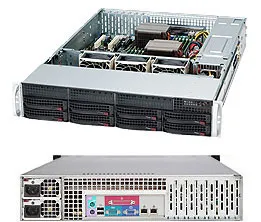 Supermicro SC825 TQC-R1K03LPB - Rack-monterbar 2U - forstærket forlænger ATX - SATA/SAS - hot-swap 1000 Watt - sort