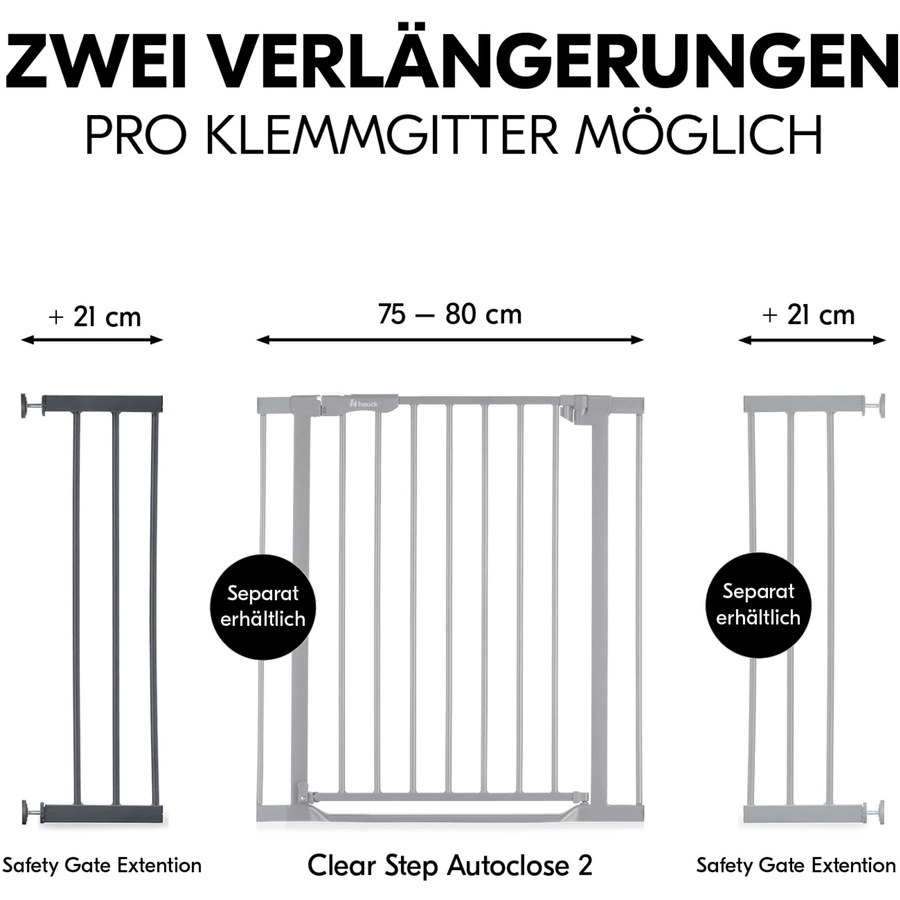 hauck Verlängerung für Türschutzgitter Safety Gate 21 cm Dark Grey