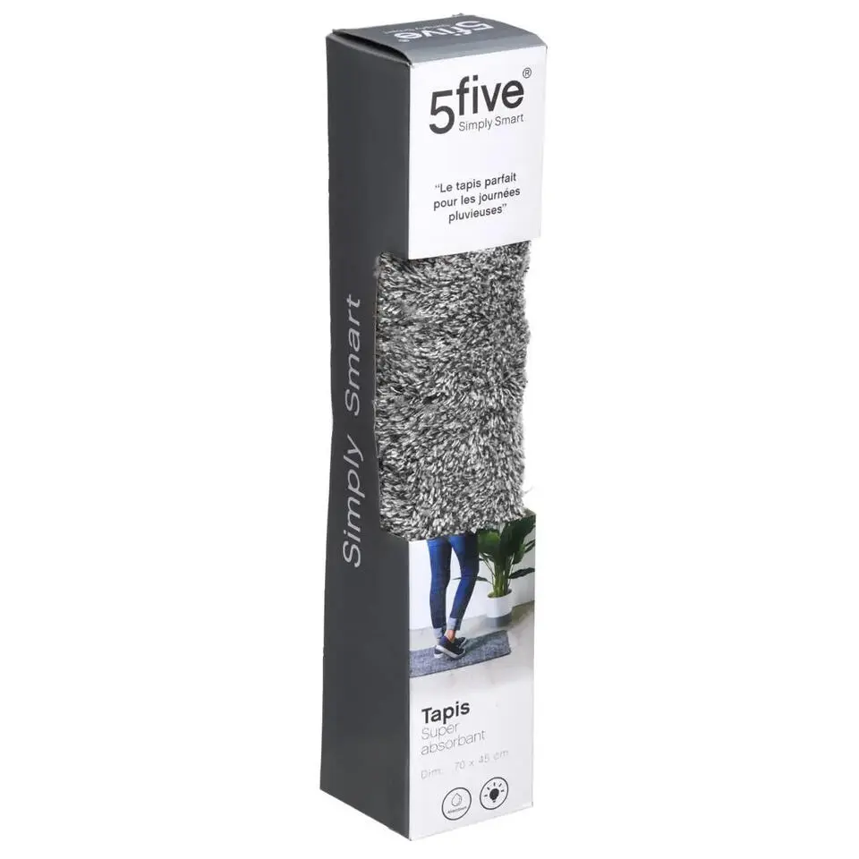 5Five Deurmat - grijs - absorberend - droogloopmat - 70 x 45 cm