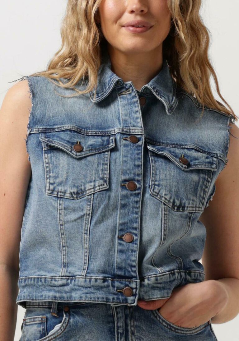 MY ESSENTIAL WARDROBE blauwe my essential wardrobe spijkerjas dangomw 144 vest