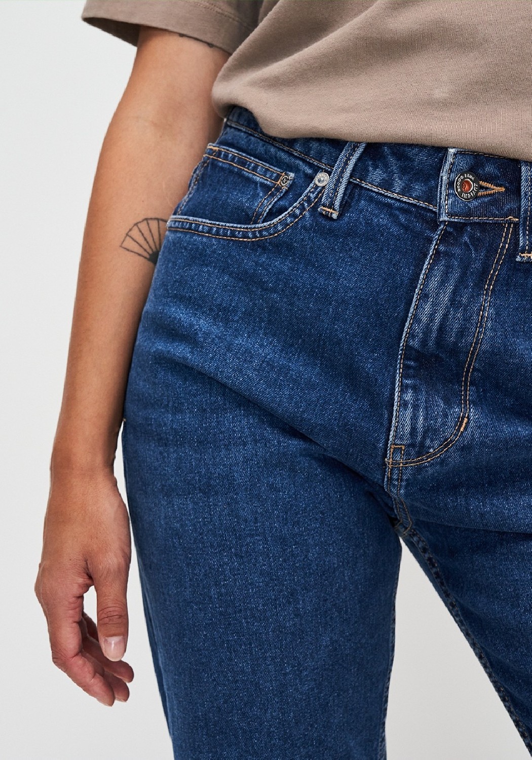Kuyichi Damen-Jeans Rosa Straight Dark Blue