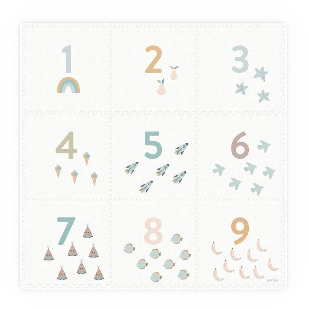 EEVAA 2-in-1 omkeerbare puzzel speelmat en opbergdoos Numbers/Dots (180x180cm - 9 tegels)