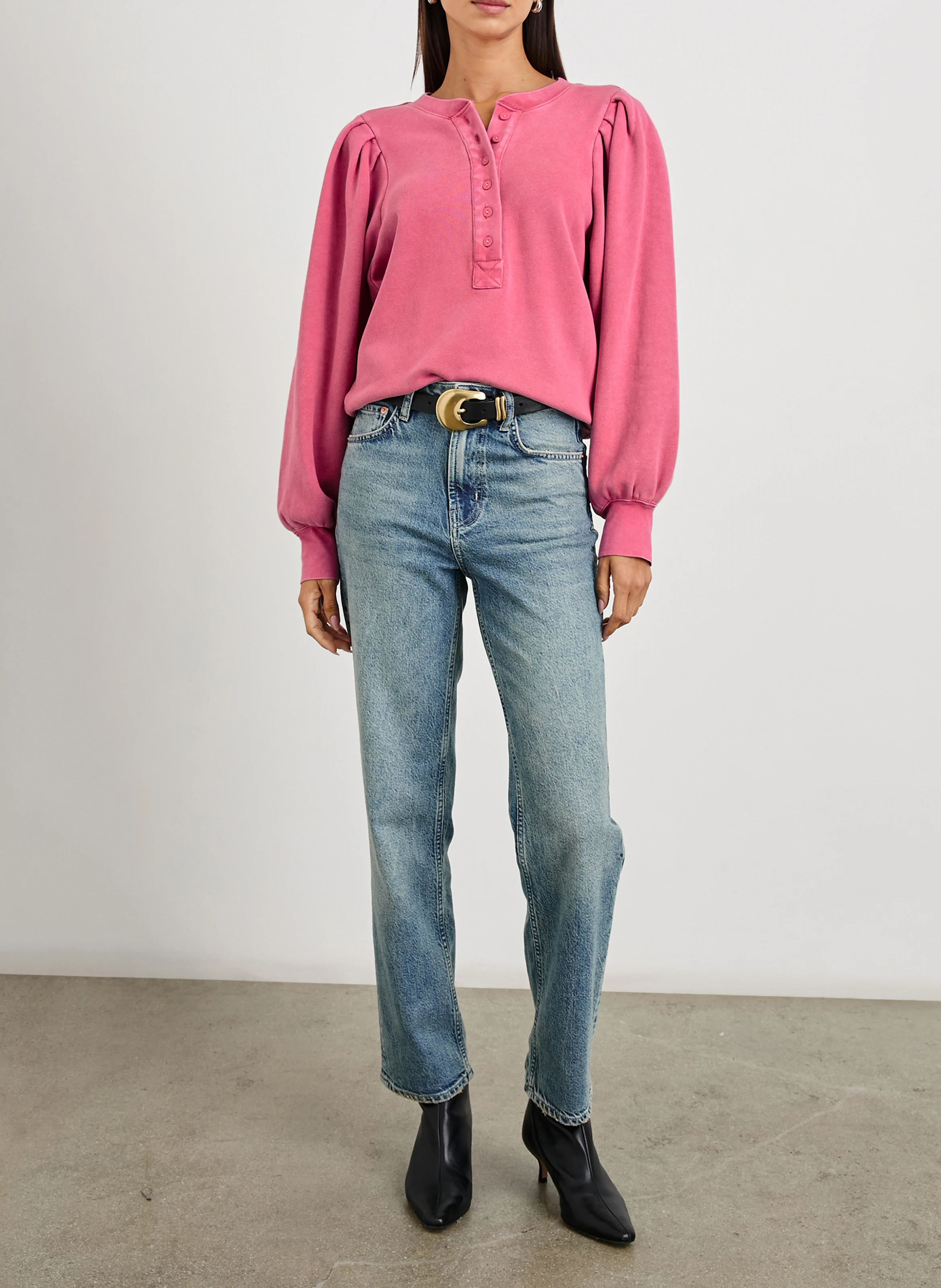 MARIANA - Sweat col rond en coton | Rose