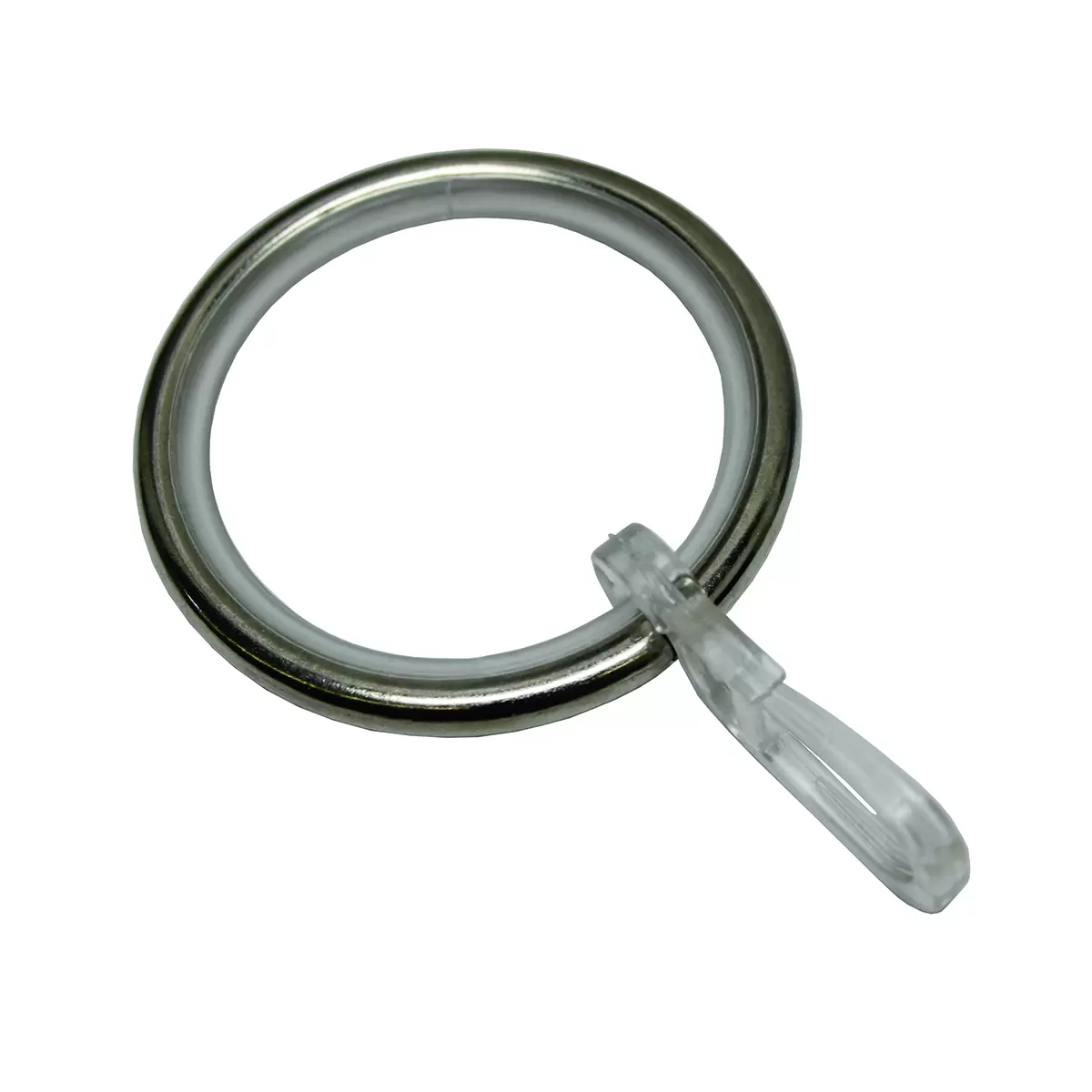 Vorhangring mit Faltenhaken inkl. Gleiteinlage Silber