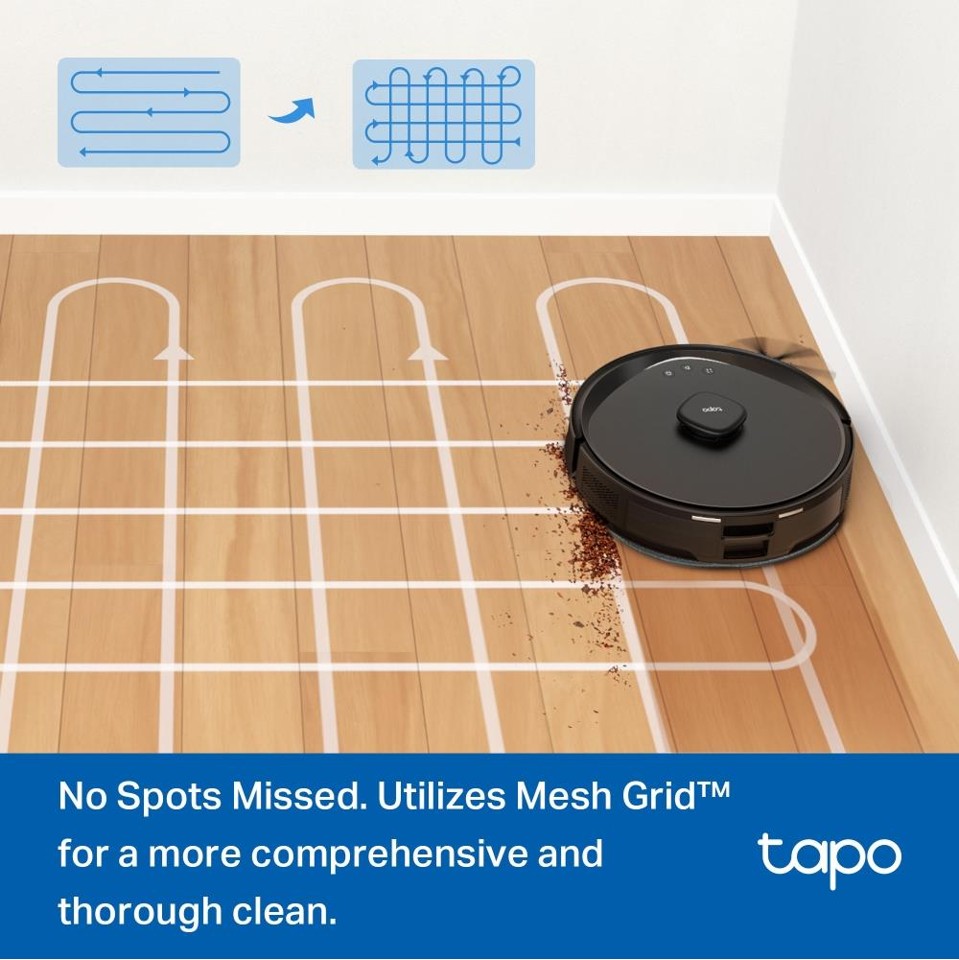 TP-Link - Tapo RV30 Max Plus 5300Pa Hyper Suction Robot Vacuum & Mop + Smart Auto-Empty Dock
