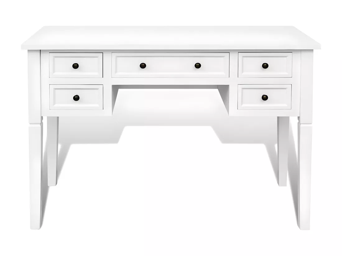 Bureau blanc à 5 tiroirs