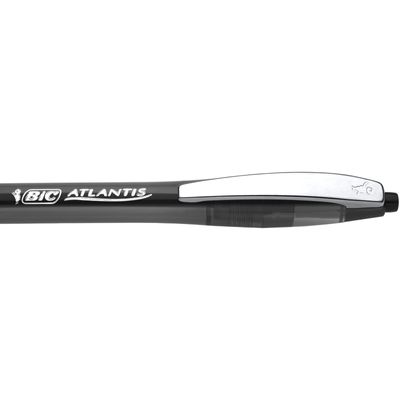 BIC ATLANTIS Soft - 12 Stylos à bille - noir - rétractable