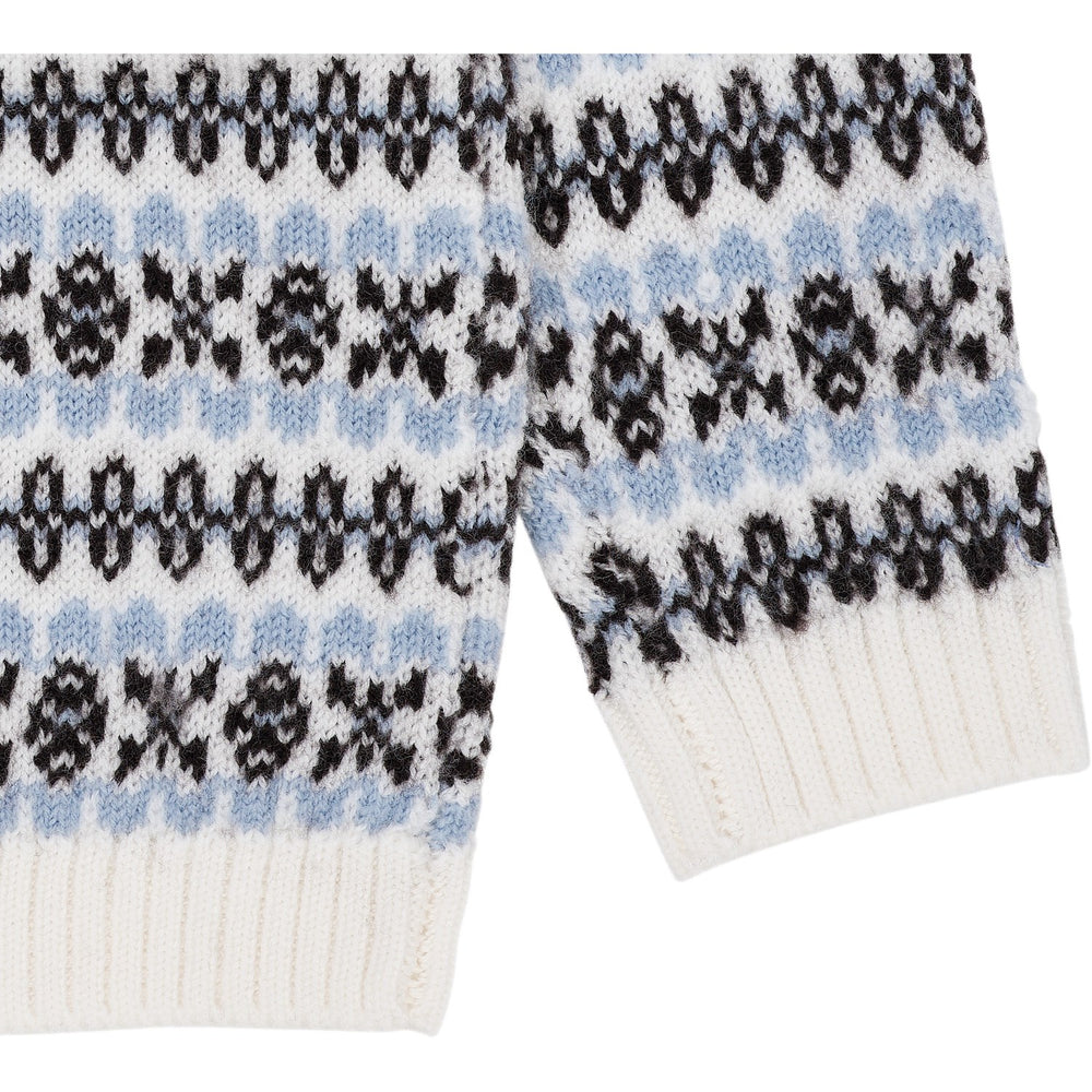 Køb COPENHAGEN COLORS Dusty Blue Combi Merino Pattern Cardigan