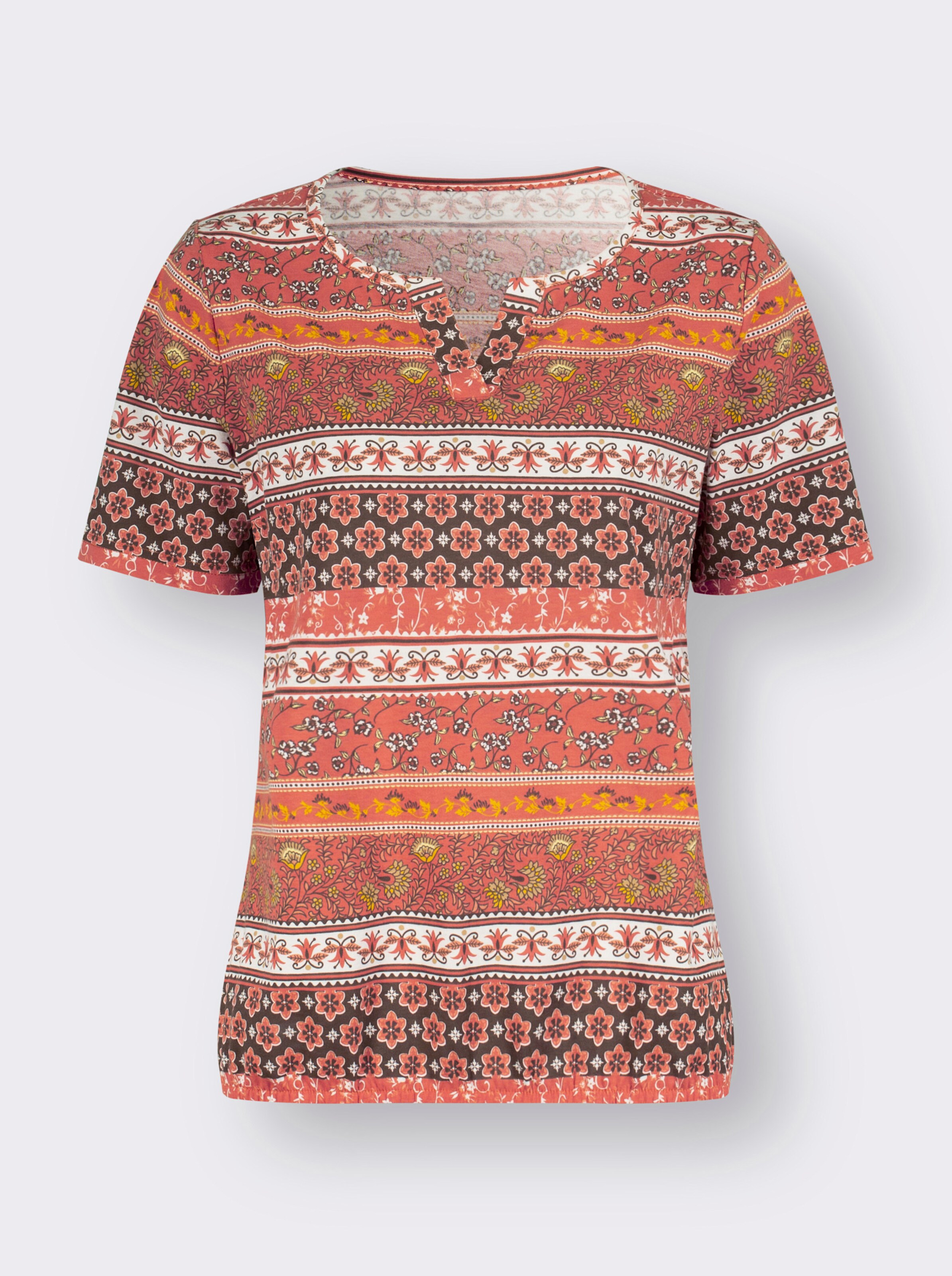 Kurzarmshirt mit elastischem Saum
