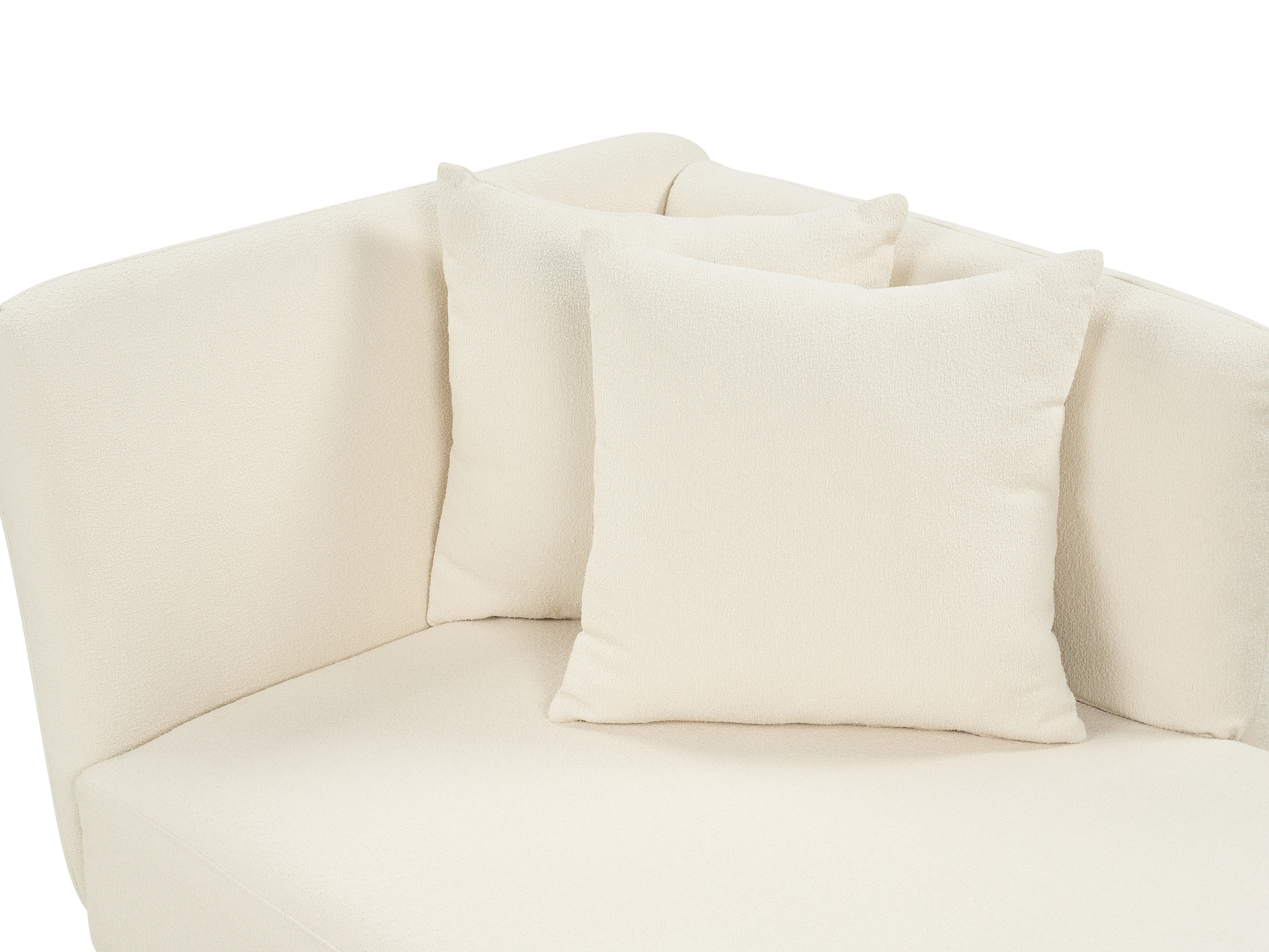 Linkszijdige chaise longue RIOM Bouclé Gebroken wit