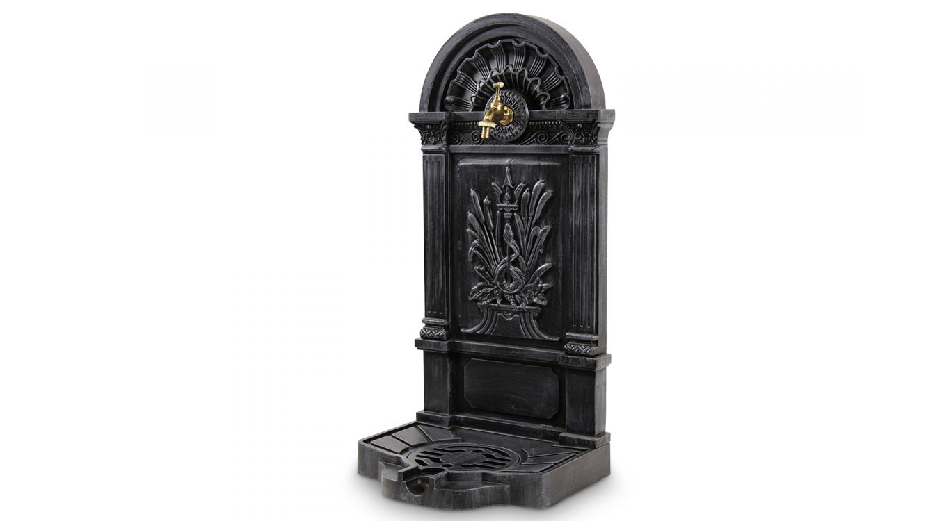 Fontaine de jardin aluminium gris 39x33x73cm