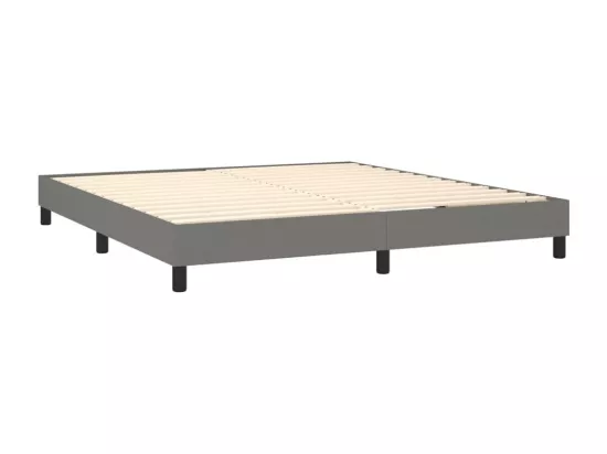 Sommier tapissier et matelas et LED Gris foncé 180x200 cm Tissu