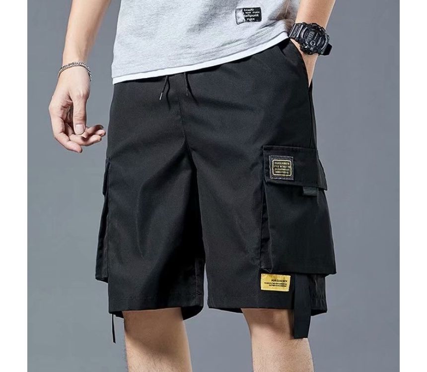 GRAYCIOUS - Cargoshorts met applicatie en effen label, middelhoge taille