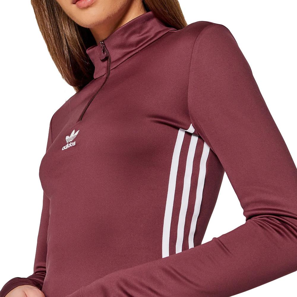 Adidas Robe Col Zippé Bordeaux Femme Adidas H35617