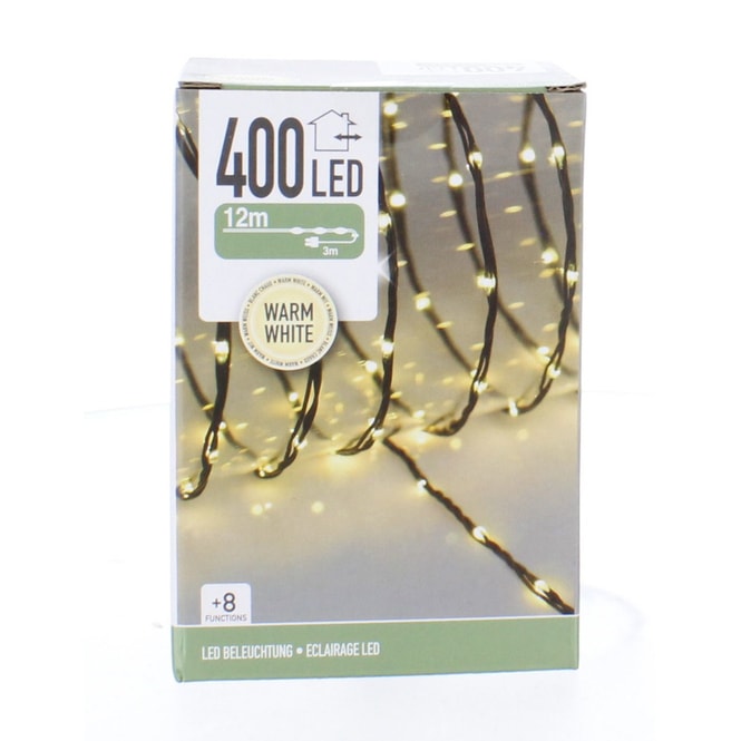 400er LED Cluster-Lichterdraht soft - warmweiß