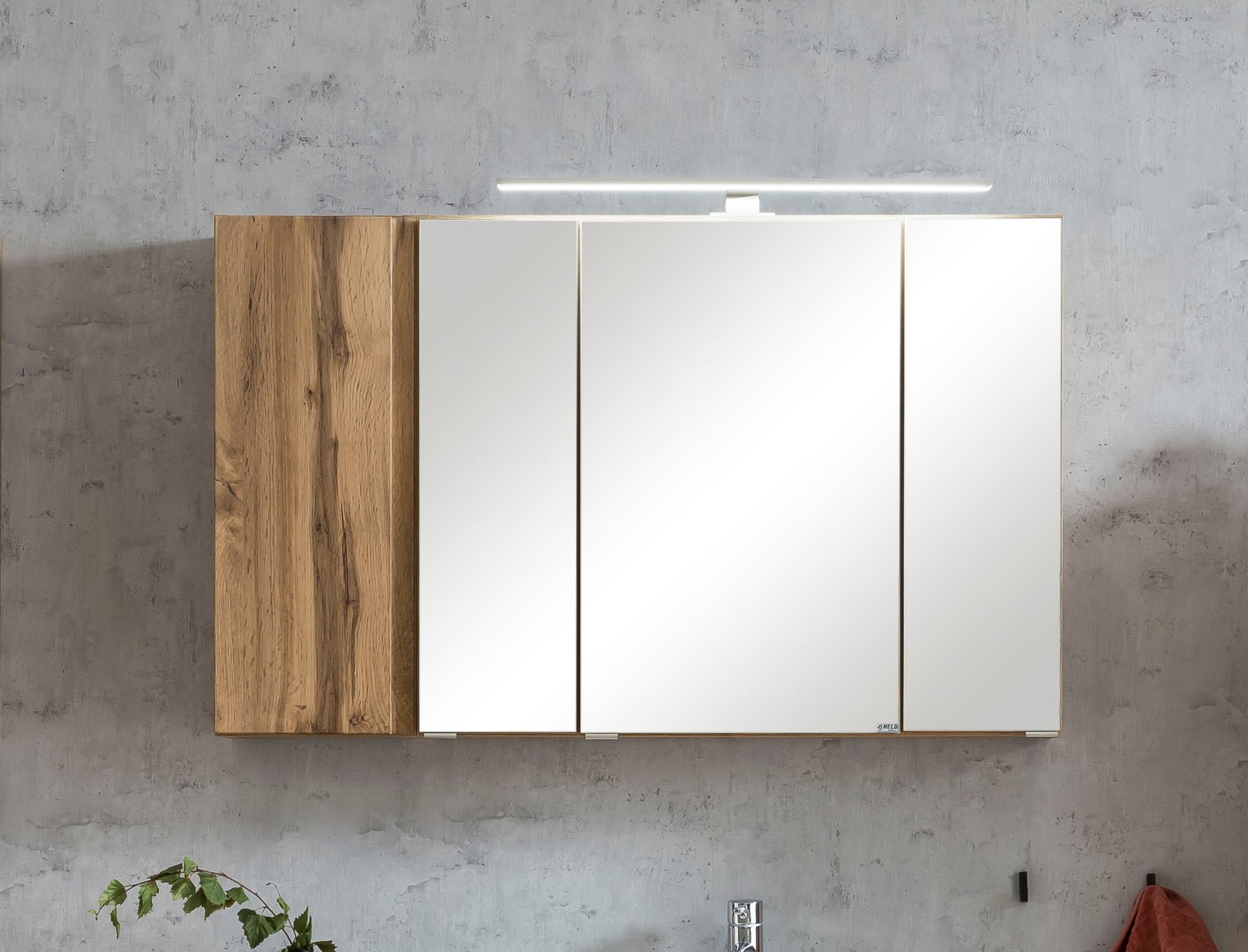 Bad-Spiegelschrank GENT braun MDF-Tür links