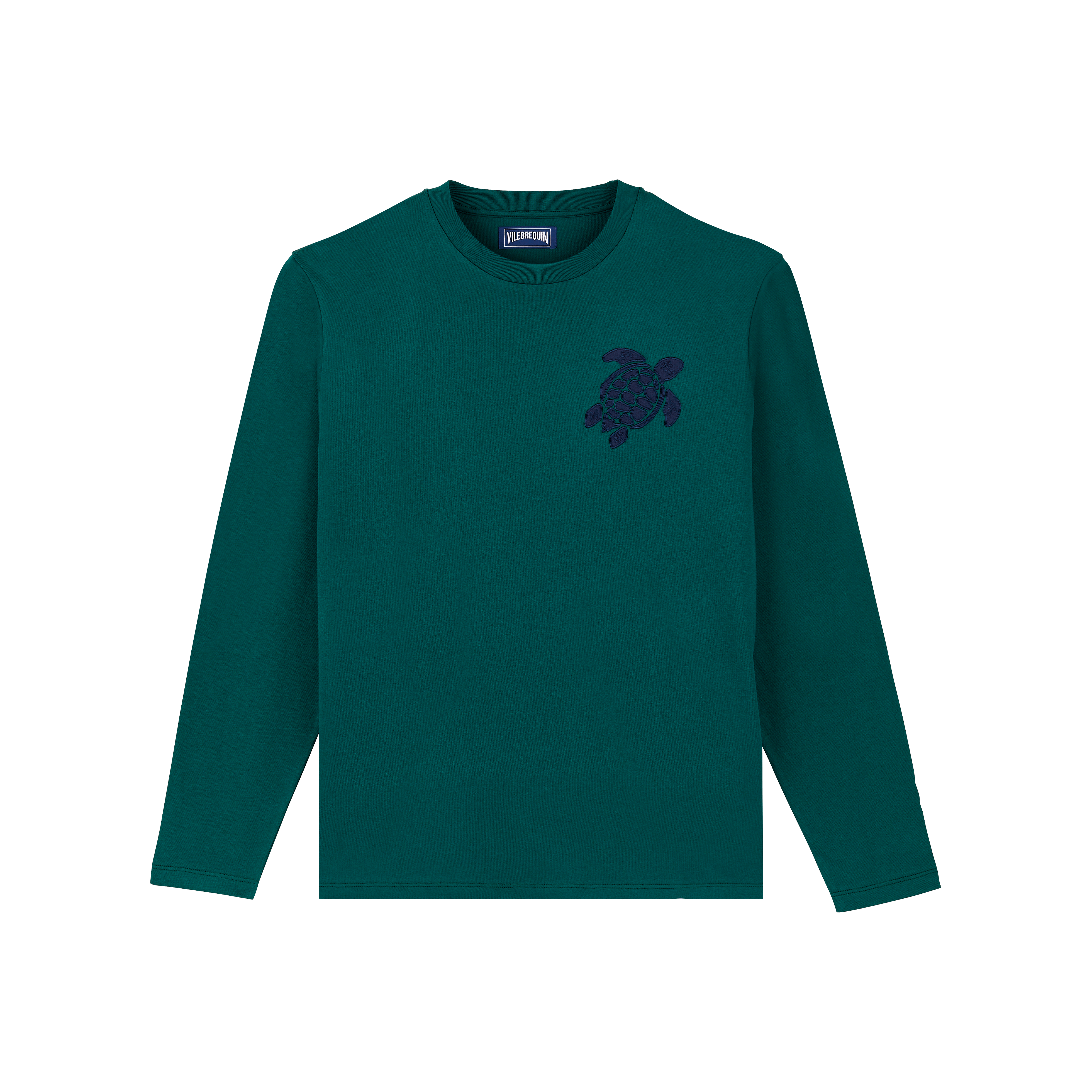 T-shirt manches longues en coton homme Tortue brodée