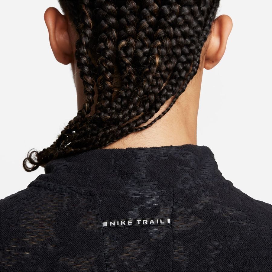 Nike Haut Running Dri-FIT Trail Midlayer HZ - Gris/Noir/Blanc