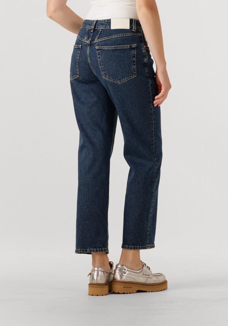 donkerblauwe closed straight leg jeans milo