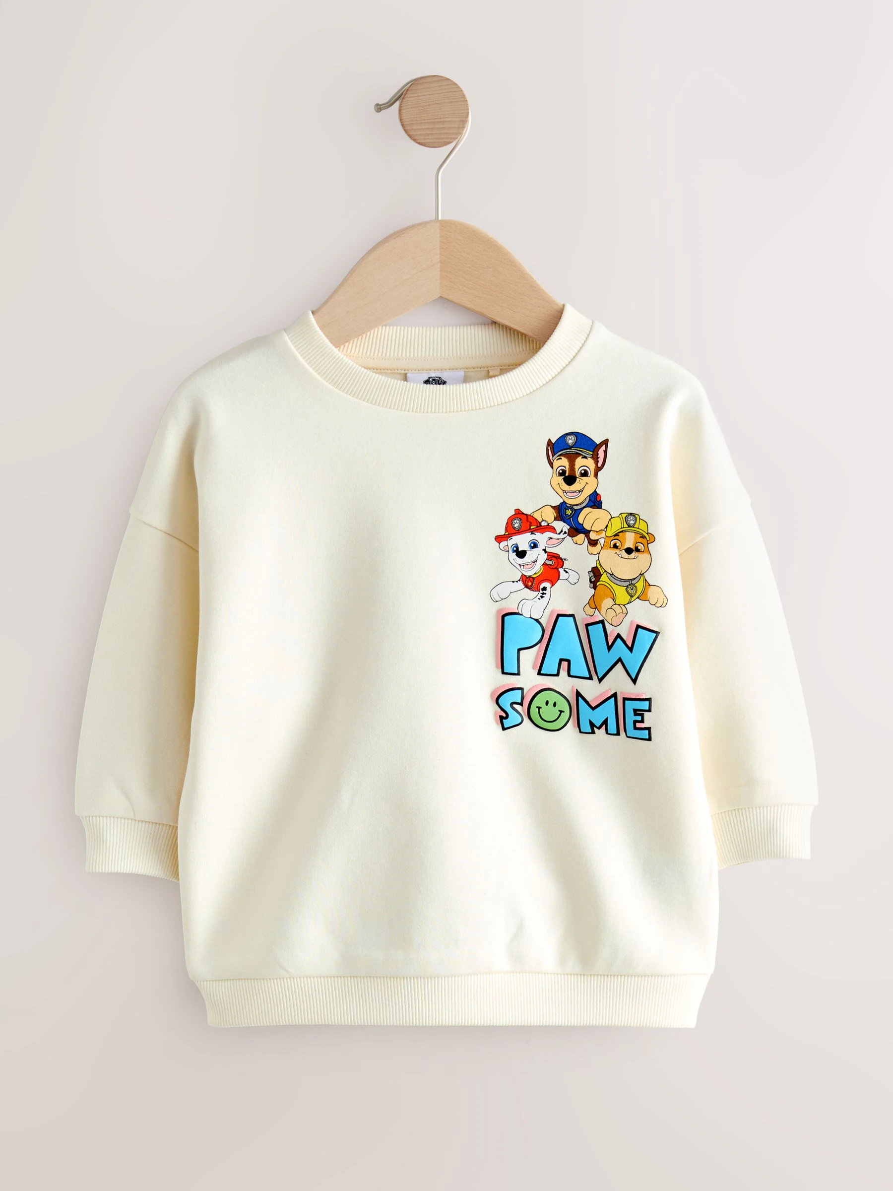 Wit - Paw Patrol sweatshirt met ronde hals (9mnd-8jr)