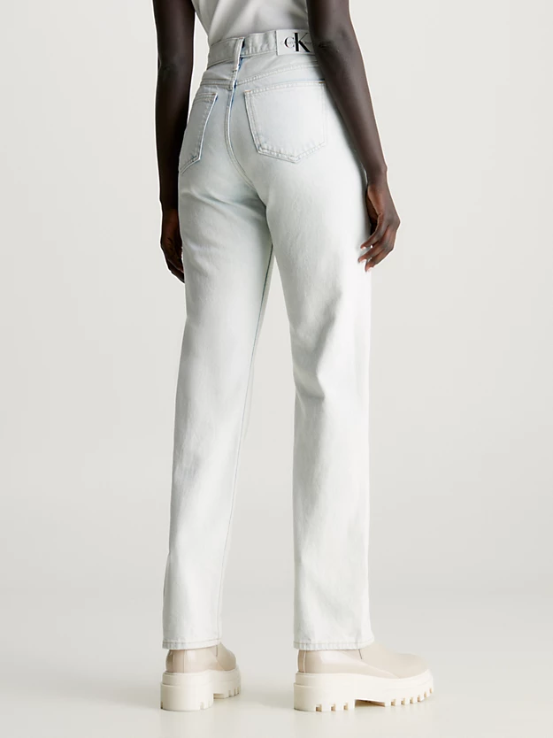 Calça jeans reta de cintura alta