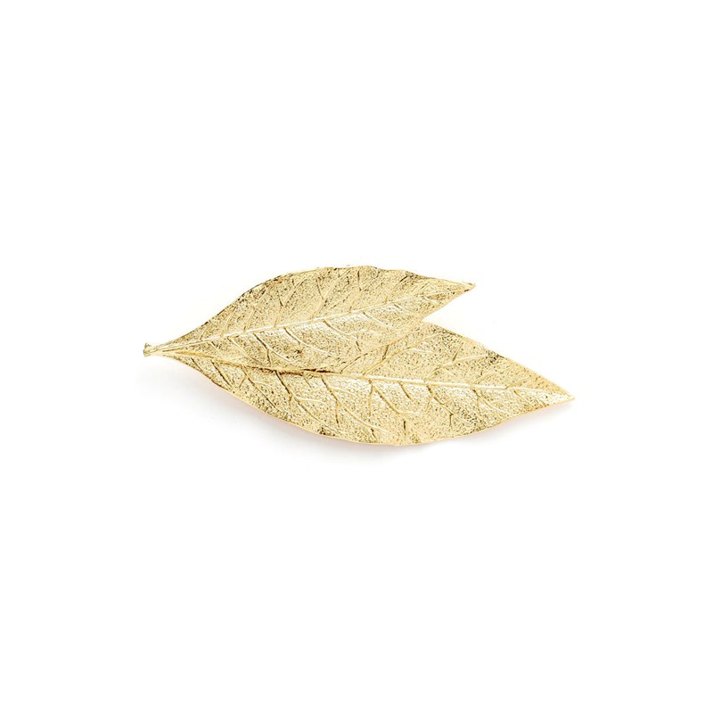 broche feuilles doré à l'or fin - THALIE