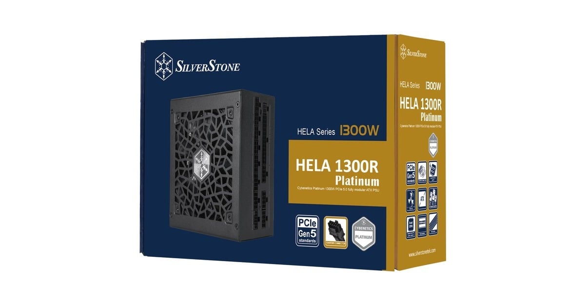 SilverStoneHELA 1300R Platinum, modulaire 1300 watt voeding   (Zwart, 8x PCIe)