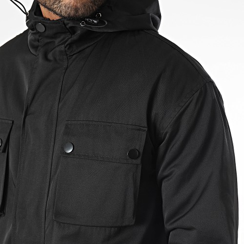 Veste Capuche Longue Noir