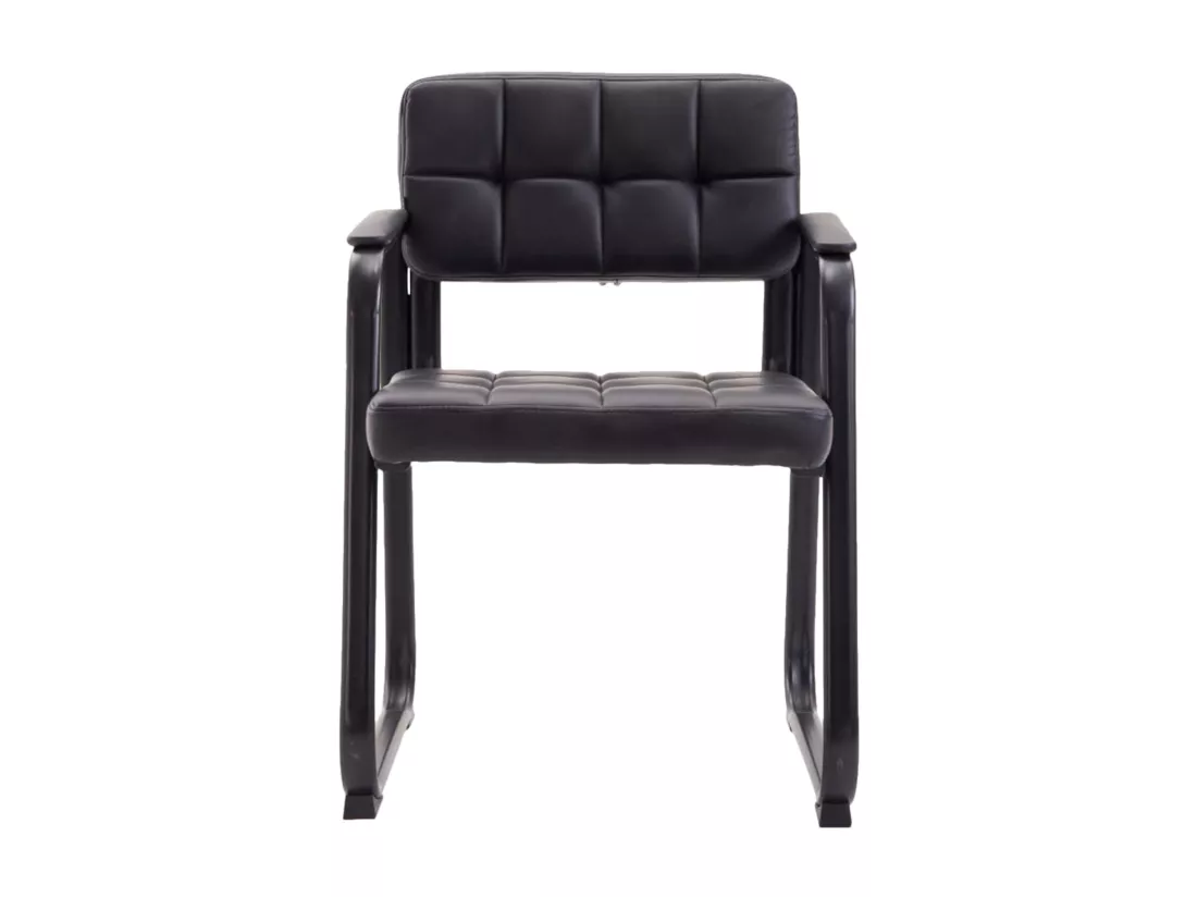 Lot de 2 chaises avec accoudoirs - Similicuir - Noir - Canada B