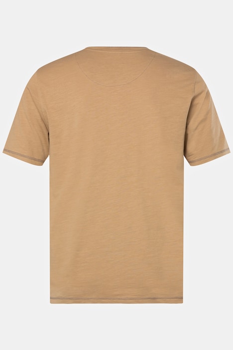 Henley, Halbarm, Flammjersey, Rundhals mit Knopfleiste, bis 8 XL