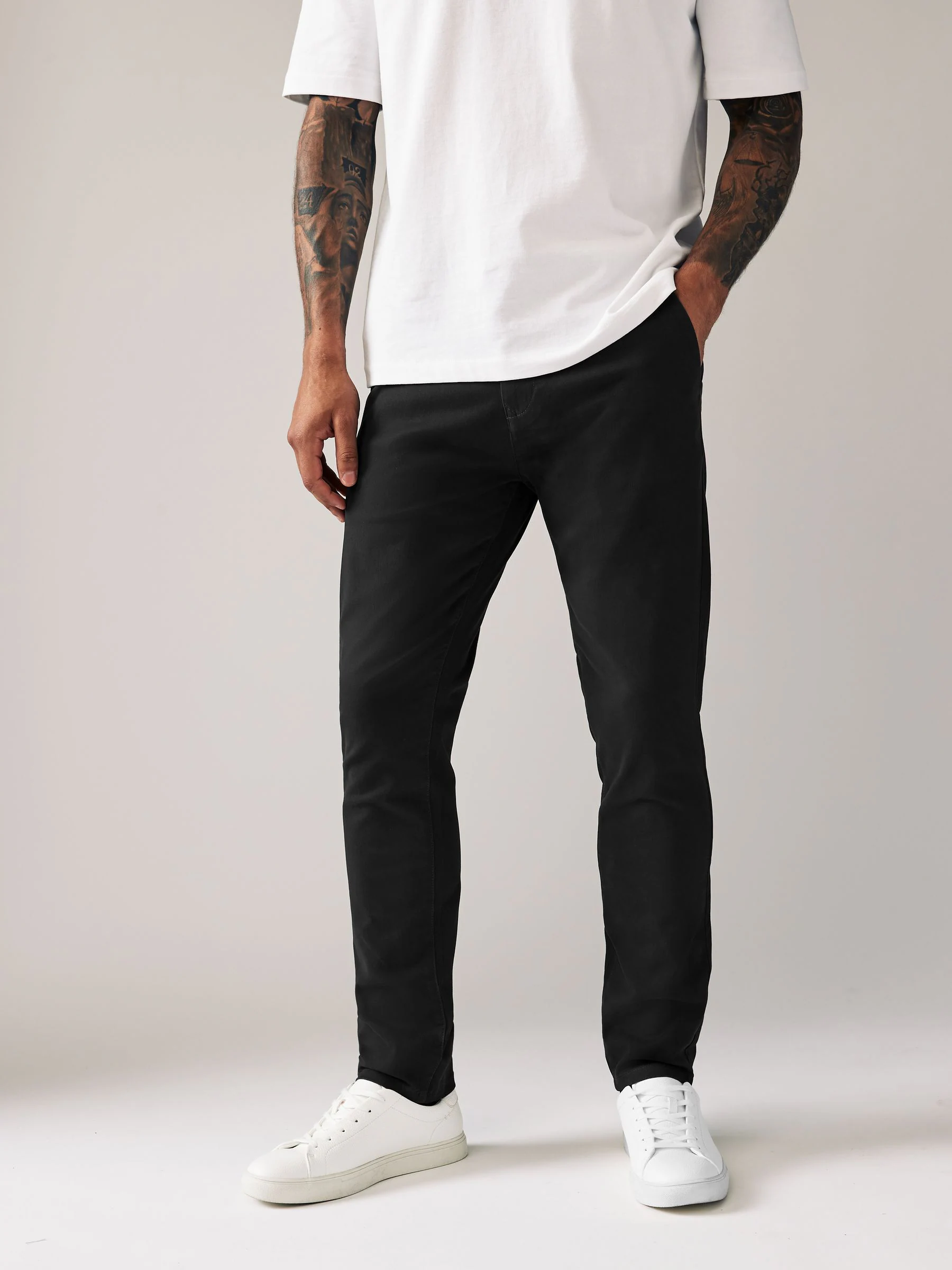 Zwart - Skinny-fit stretchchino