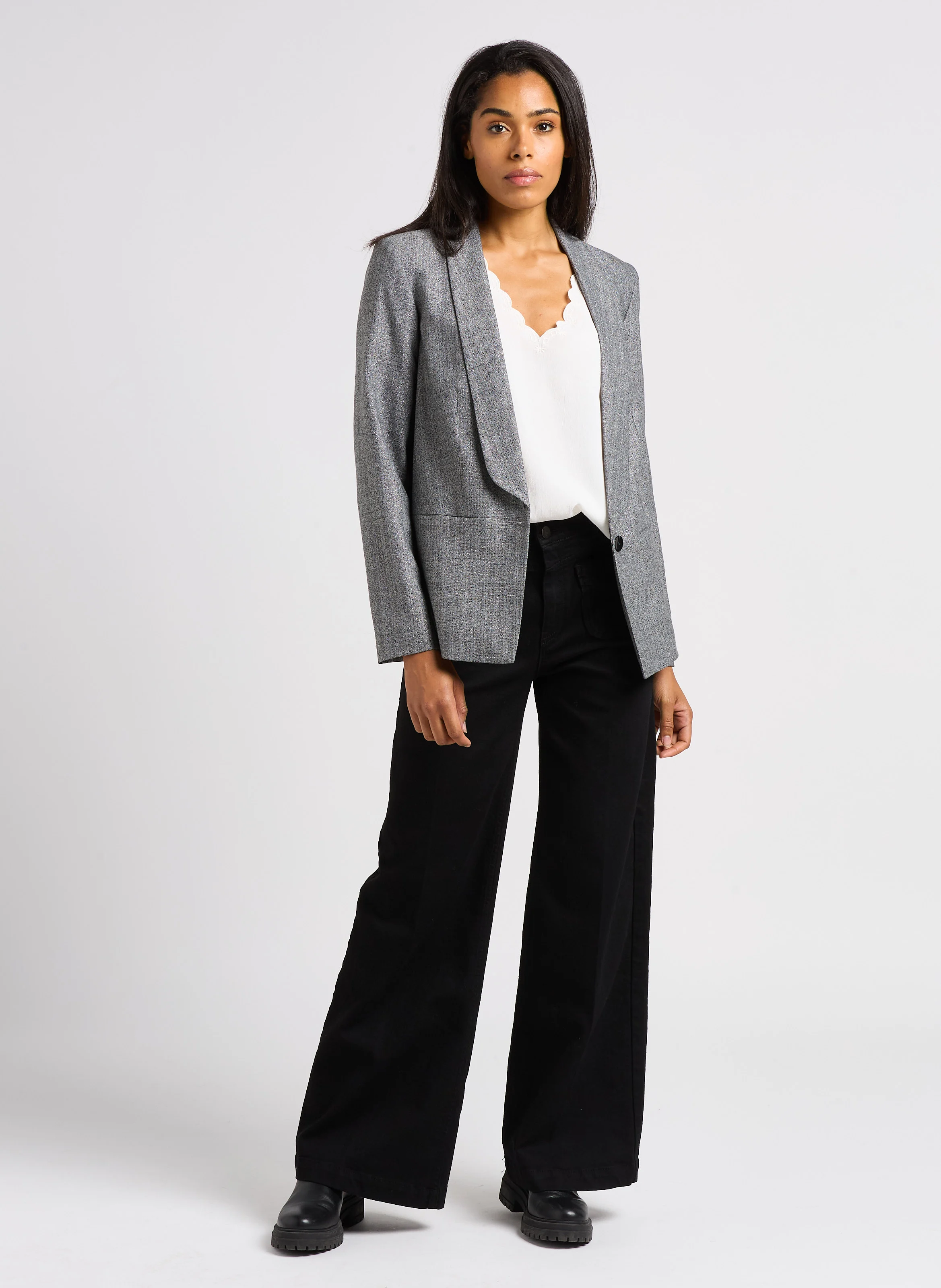 LE HAILEY - Jean large en coton stretch | Noir