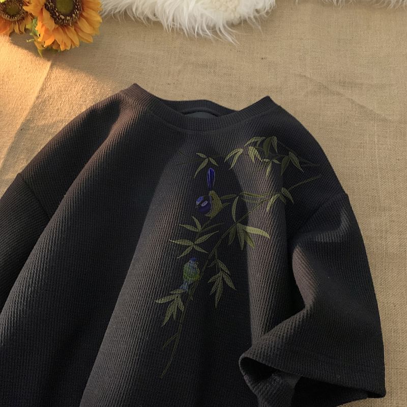 Lingaris - T-shirt met ronde hals en elleboogmouwen