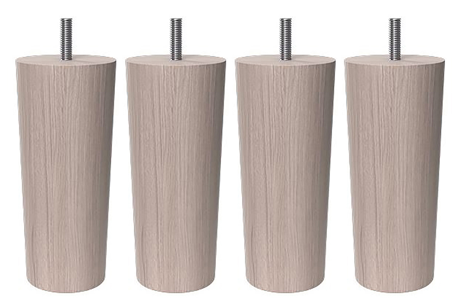 Runde konet ben Hvitvasket eik H13 cm