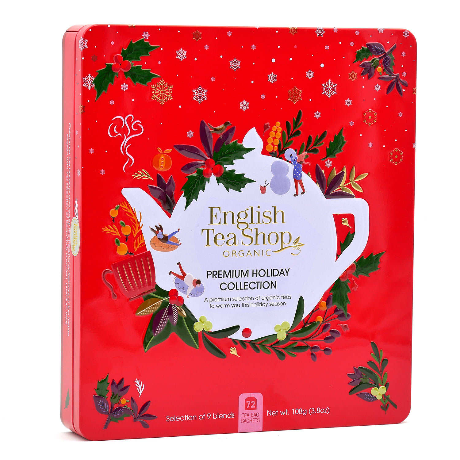 Coffret de thé bio de Noël - 72 sachets 9 parfums