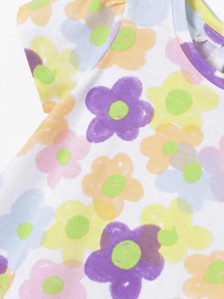Conjunto de camiseta e legging estampadas de duas peças - Amarelo Claro
