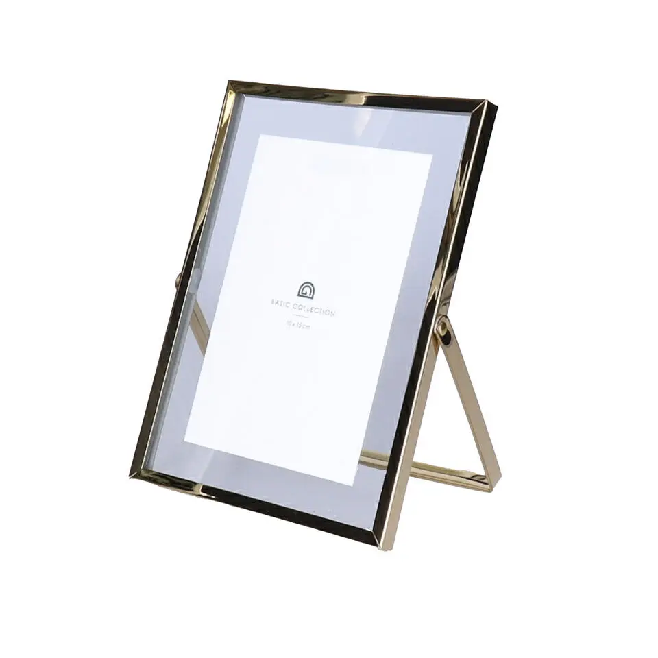 Giftdecor Fotolijstje - 10 x 15 cm - goud - metaal - modern