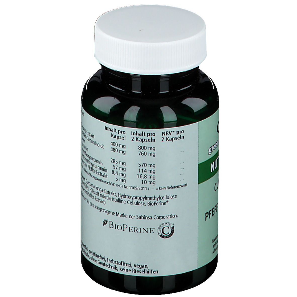 green line NUTRITHEKE Curcuma mit Pfefferextrakt