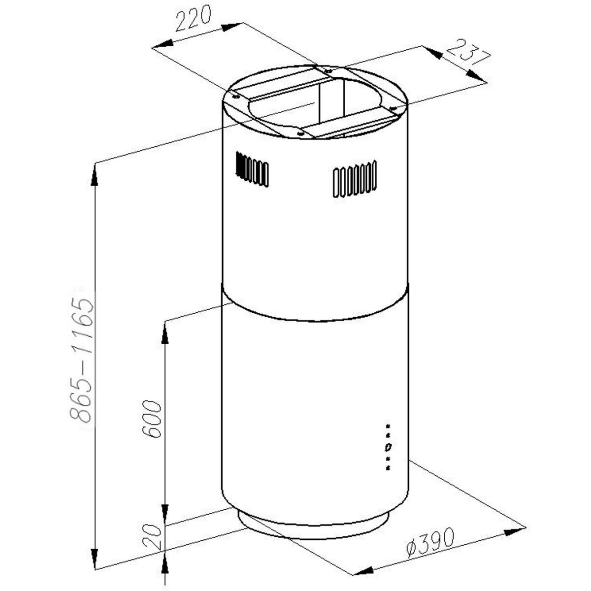 Piper W fritthengende ventilator