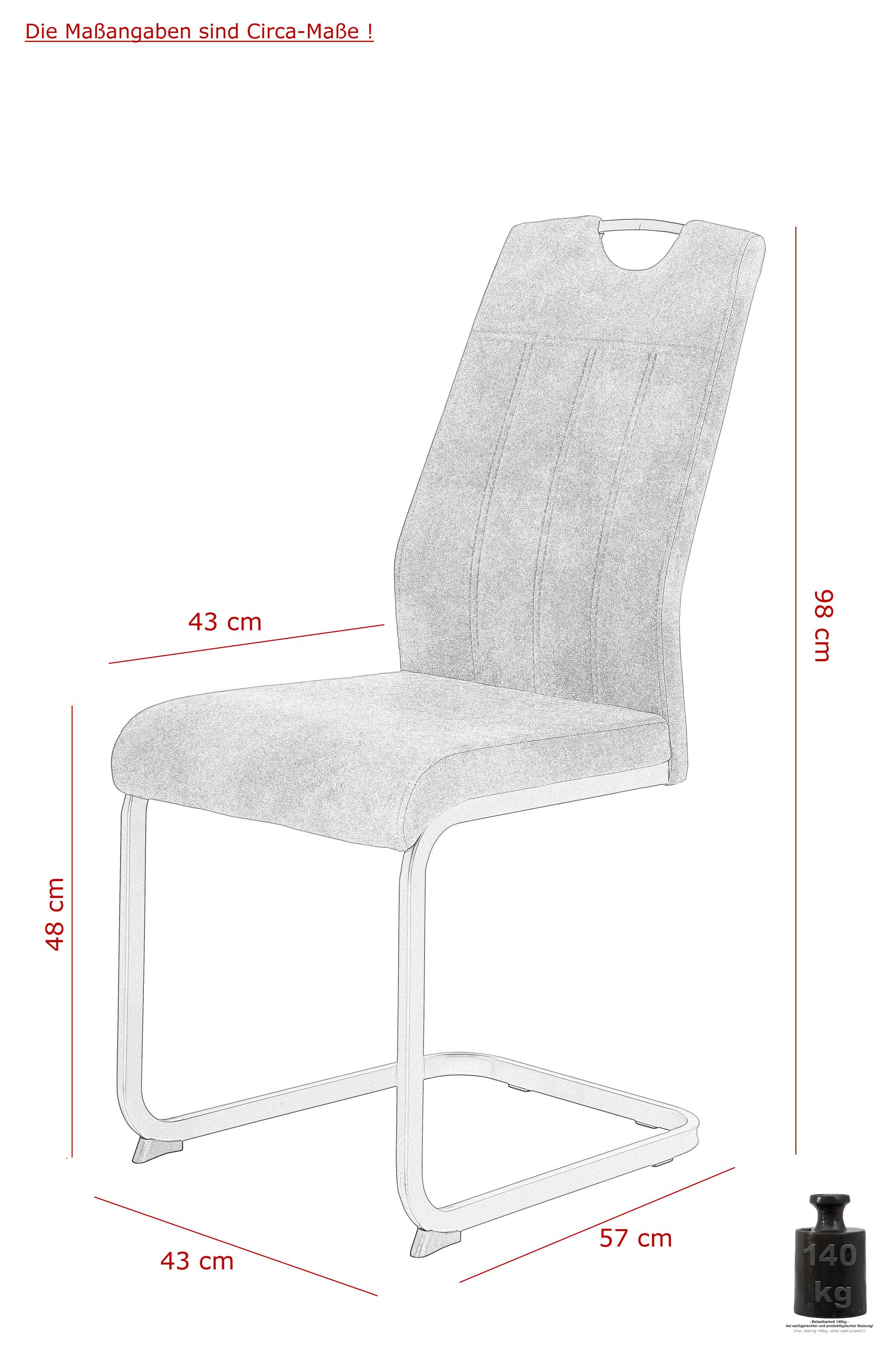 Freischwinger HARPER HANAU Vintage anthrazit