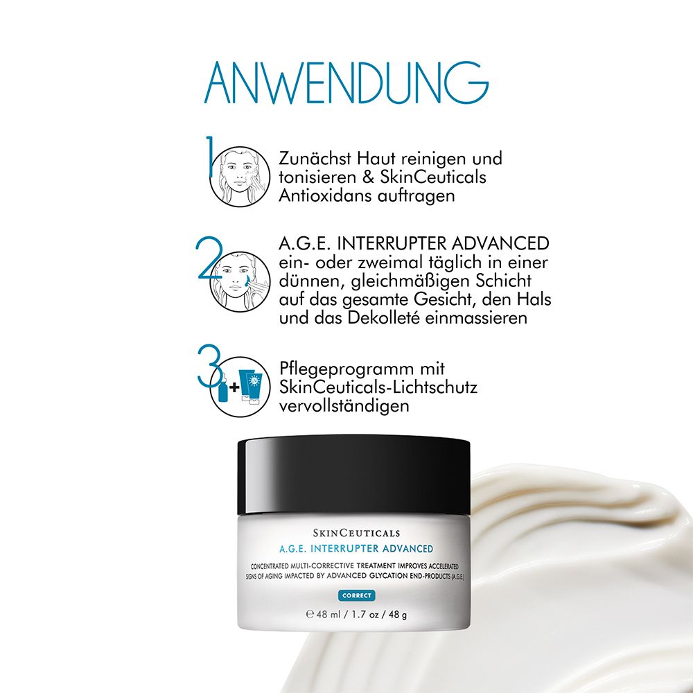 SkinCeuticals A.G.E. Interrupter Advanced, Anti-Aging-Gesichtspflege für reife, trockene und empfindliche Haut