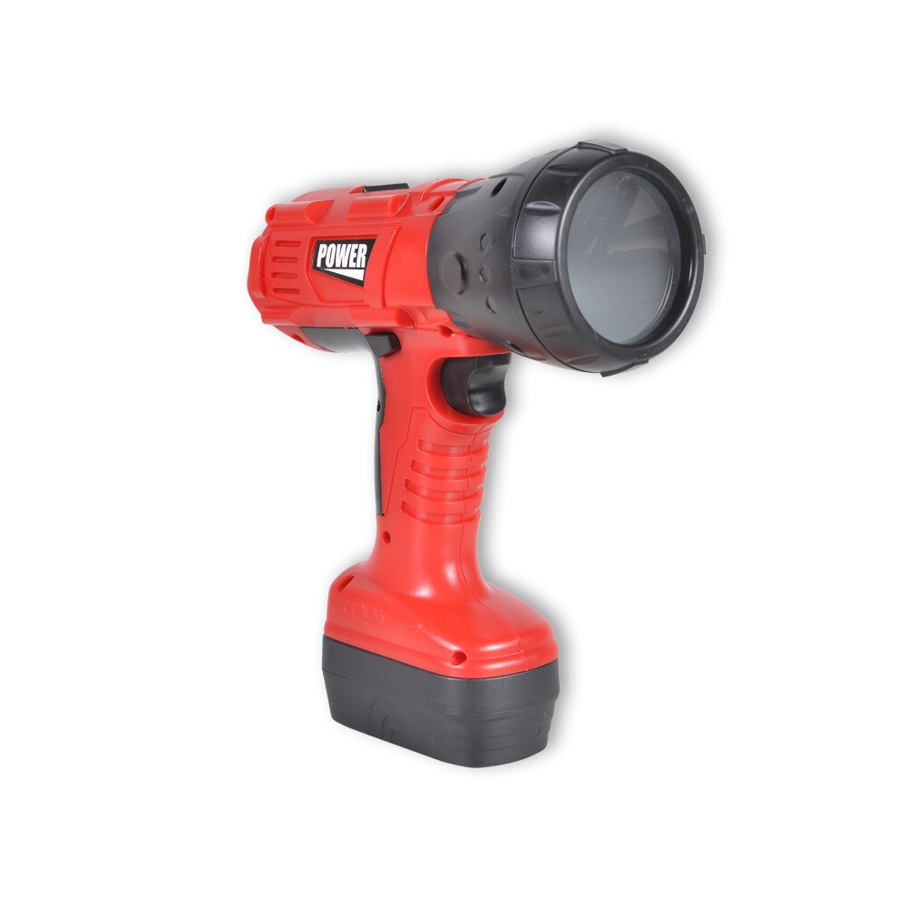 Moni Kinder-Elektrowerkzeug Werkstatt-Lampe T1407, Ausweis, Lineal, ab 3 Jahre rot