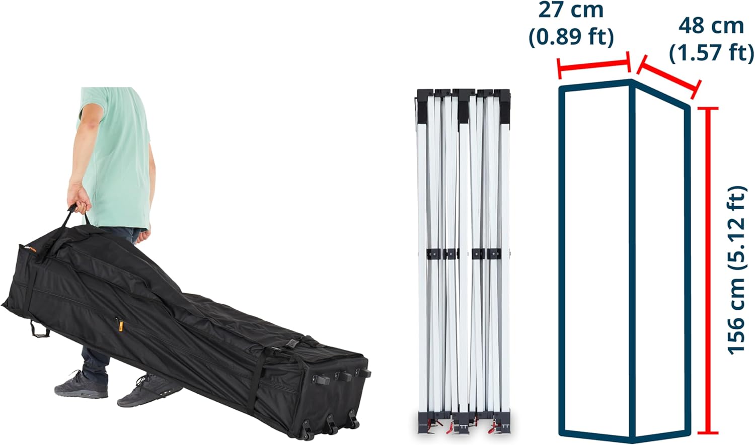 TOOLPORT Faltzelt Professional 3x6 m - mit 4 Seitenteilen (Panoramafenster) Faltpavillon ALU Pavillon Partyzelt schwarz