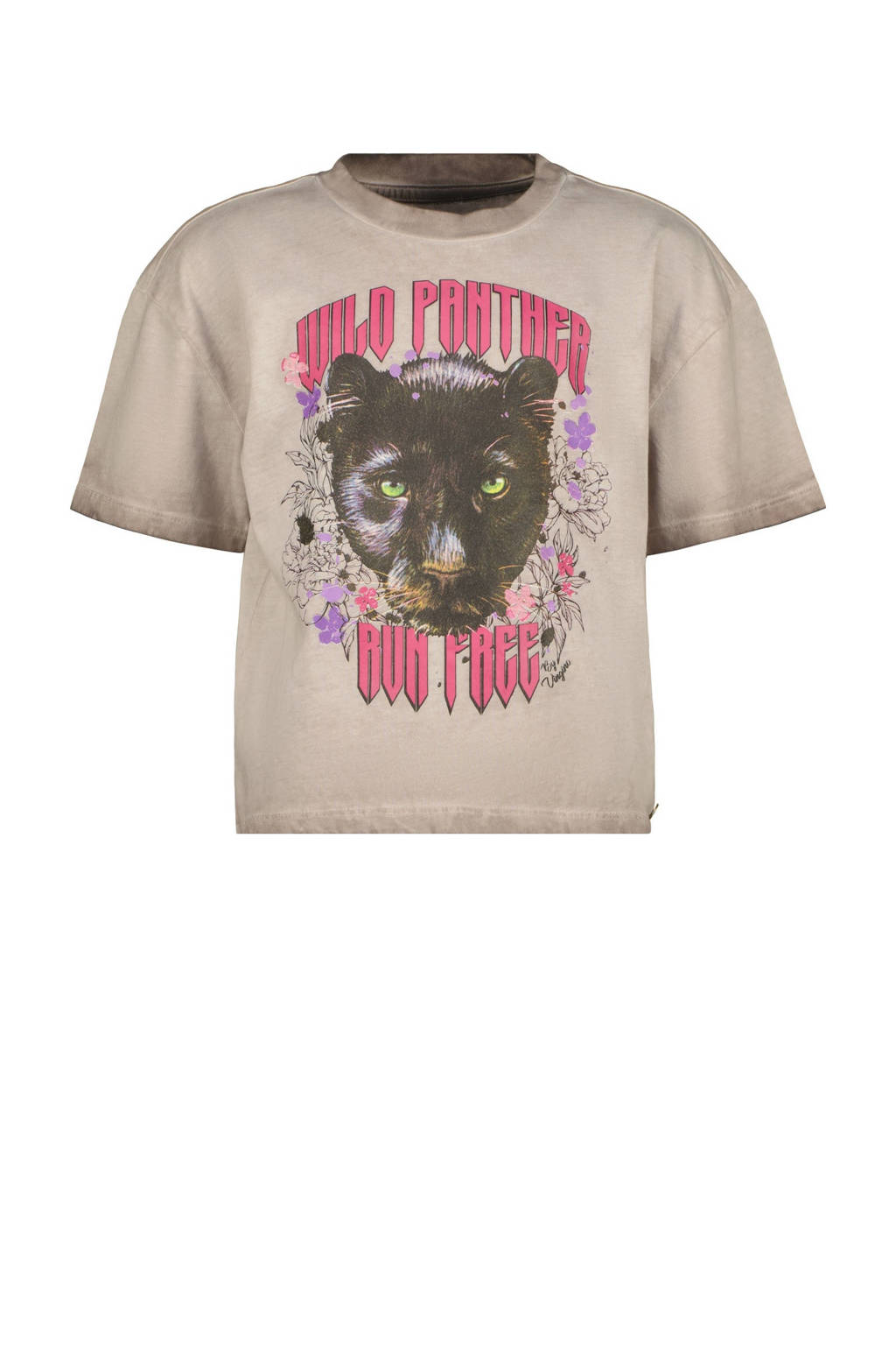 Vingino T-shirt Hannore met printopdruk grijs
