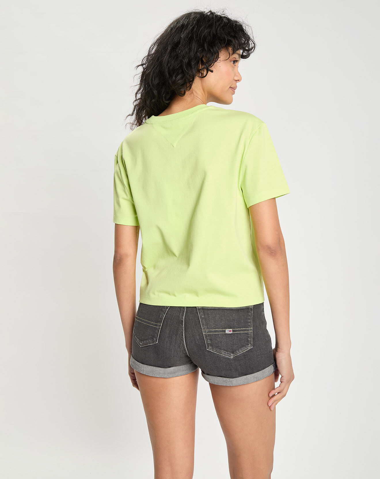 Tommy Jeans T-Shirt badge vert anis